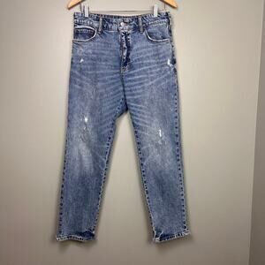 Anthropologie Pilcro Jeans High Rise Distressed Boho Anthro Blue Denim size 26